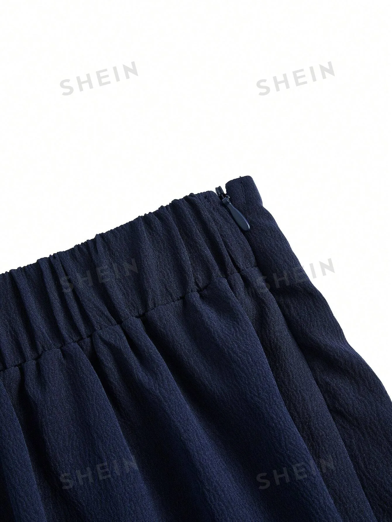 Plus Size Women Solid Color Pleated Loose Wide Leg Trousers