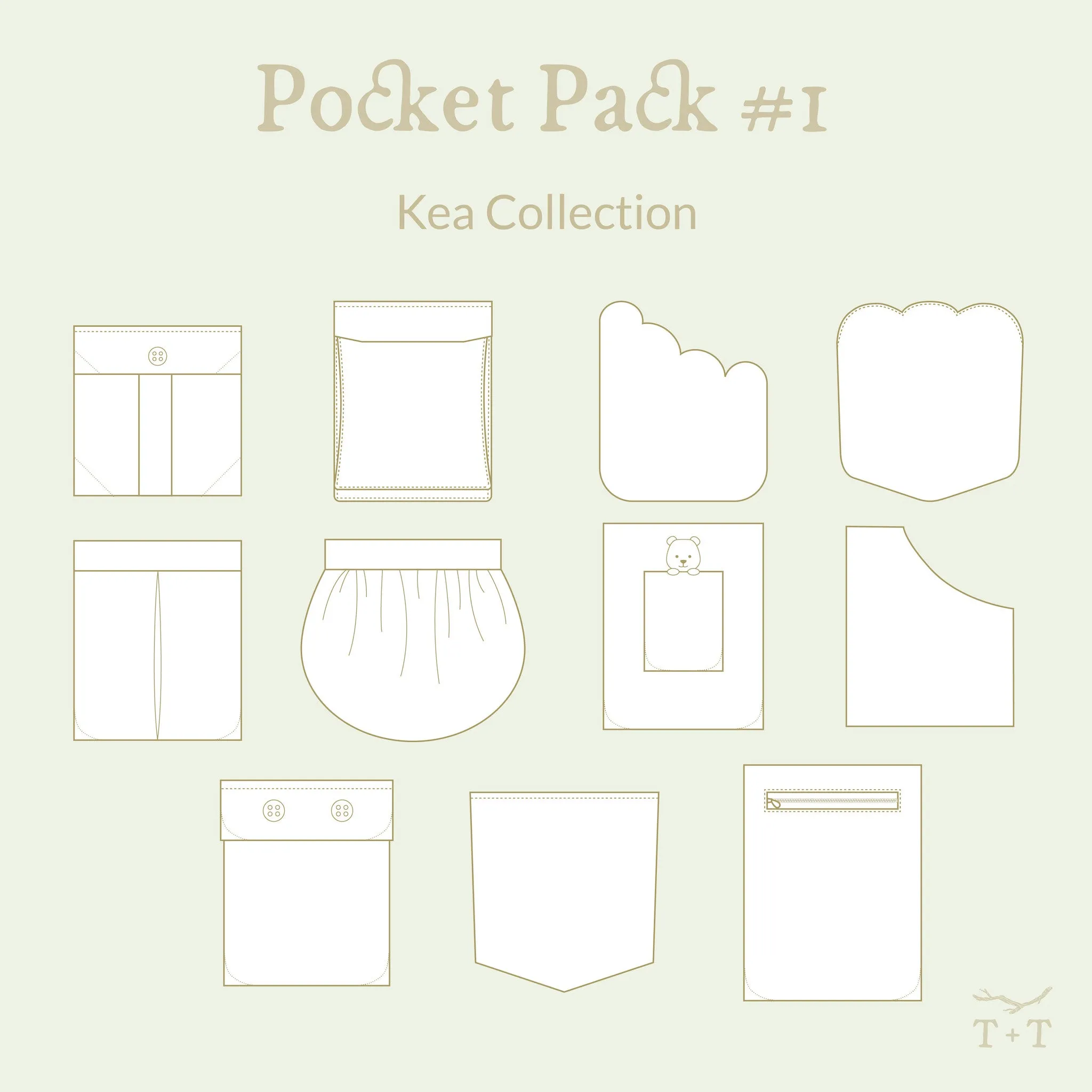 Pocket Pack 1 Sewing Pattern - Kea Collection - Child   Adult