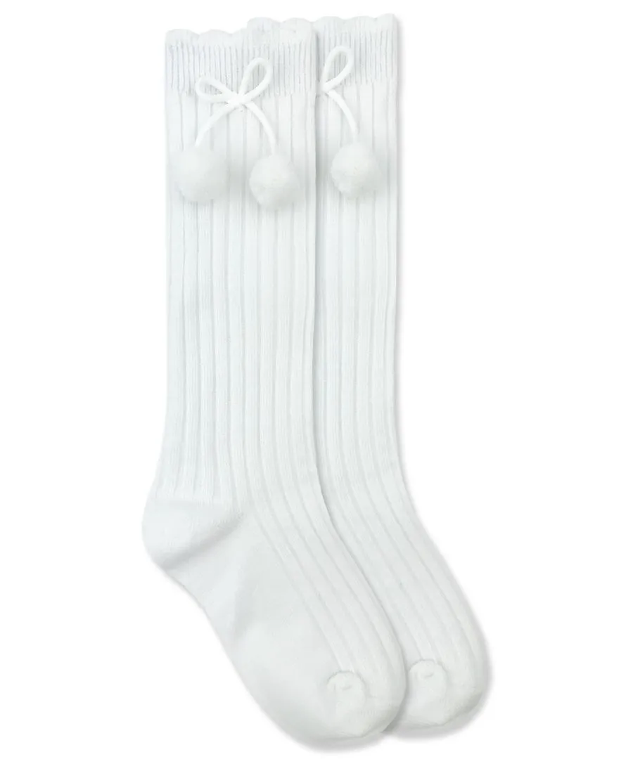 Pom Pom Knee High Socks