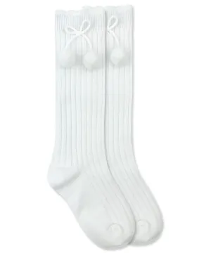Pom Pom Knee High Socks