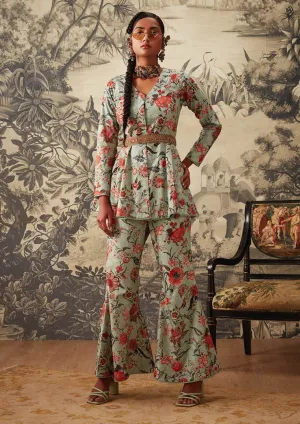 Powder blue printed co-ord set