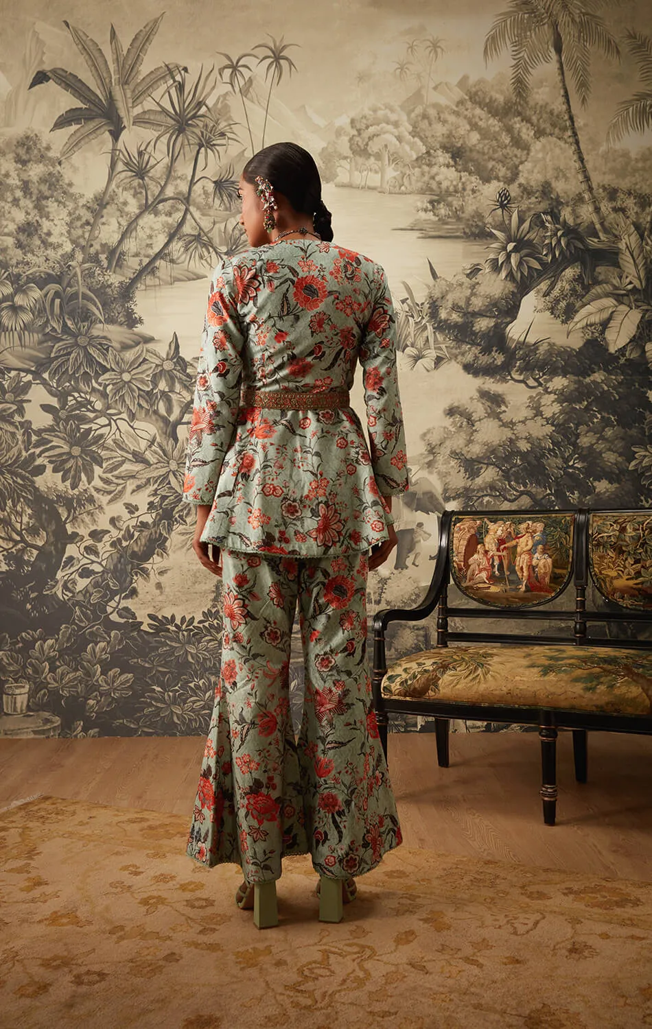 Powder blue printed co-ord set