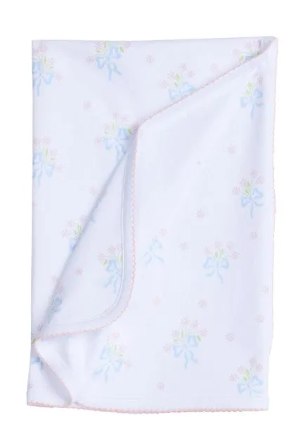 Printed Blanket - Blue Bow Bouquet