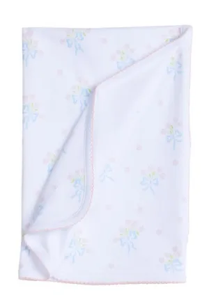 Printed Blanket - Blue Bow Bouquet