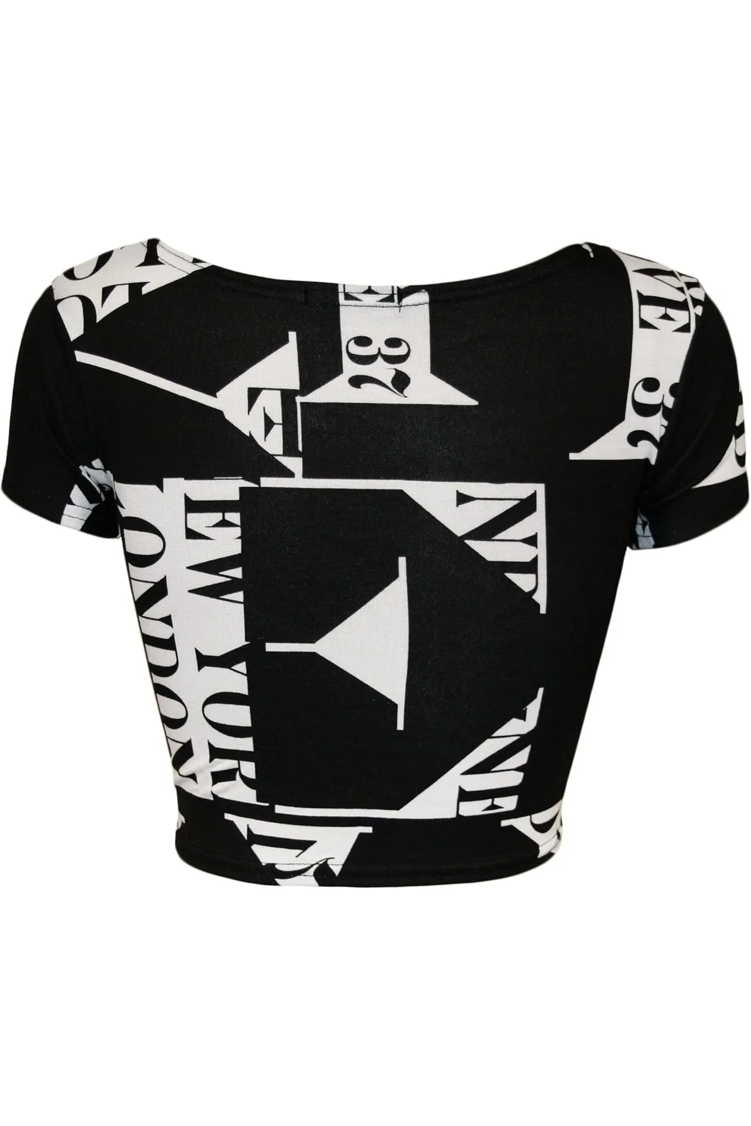 Printed Cap Sleeve Crop Tops