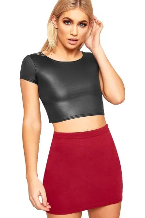 Printed Cap Sleeve Crop Tops