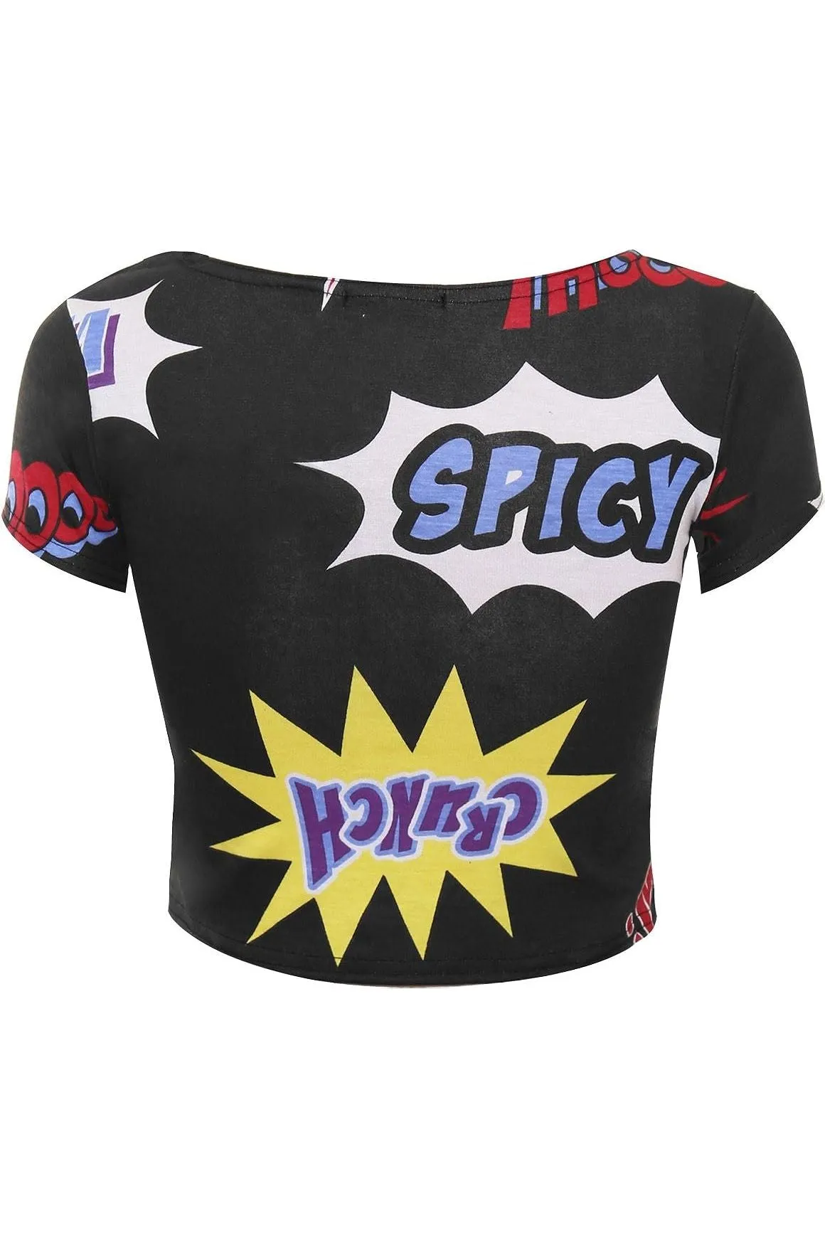 Printed Cap Sleeve Crop Tops