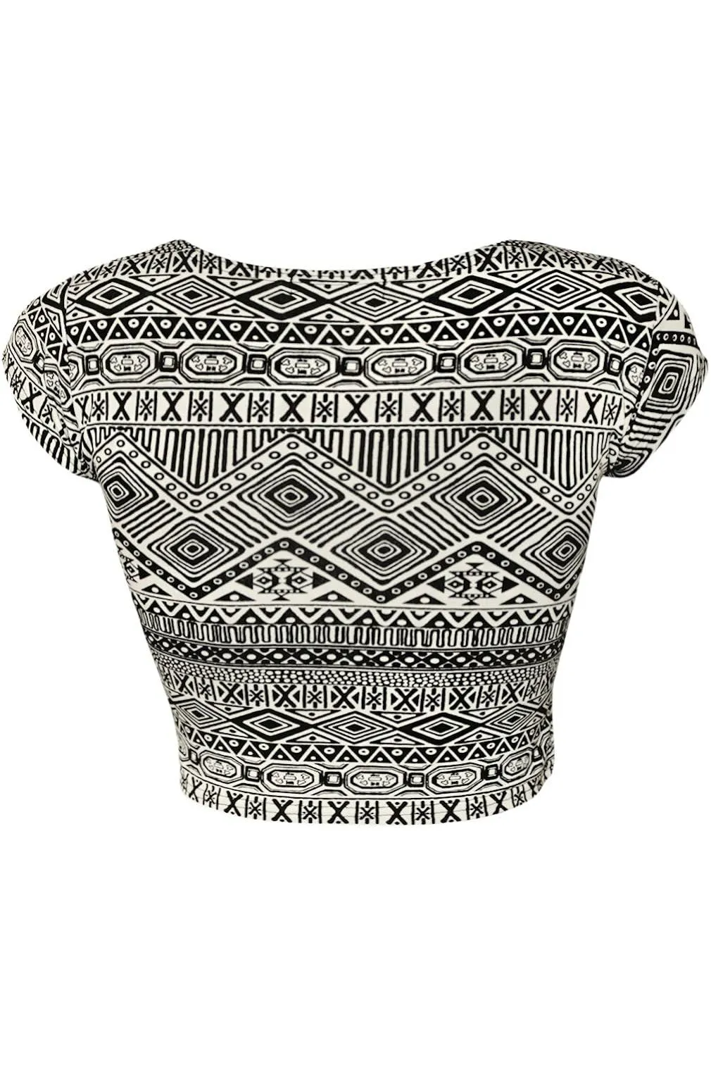Printed Cap Sleeve Crop Tops