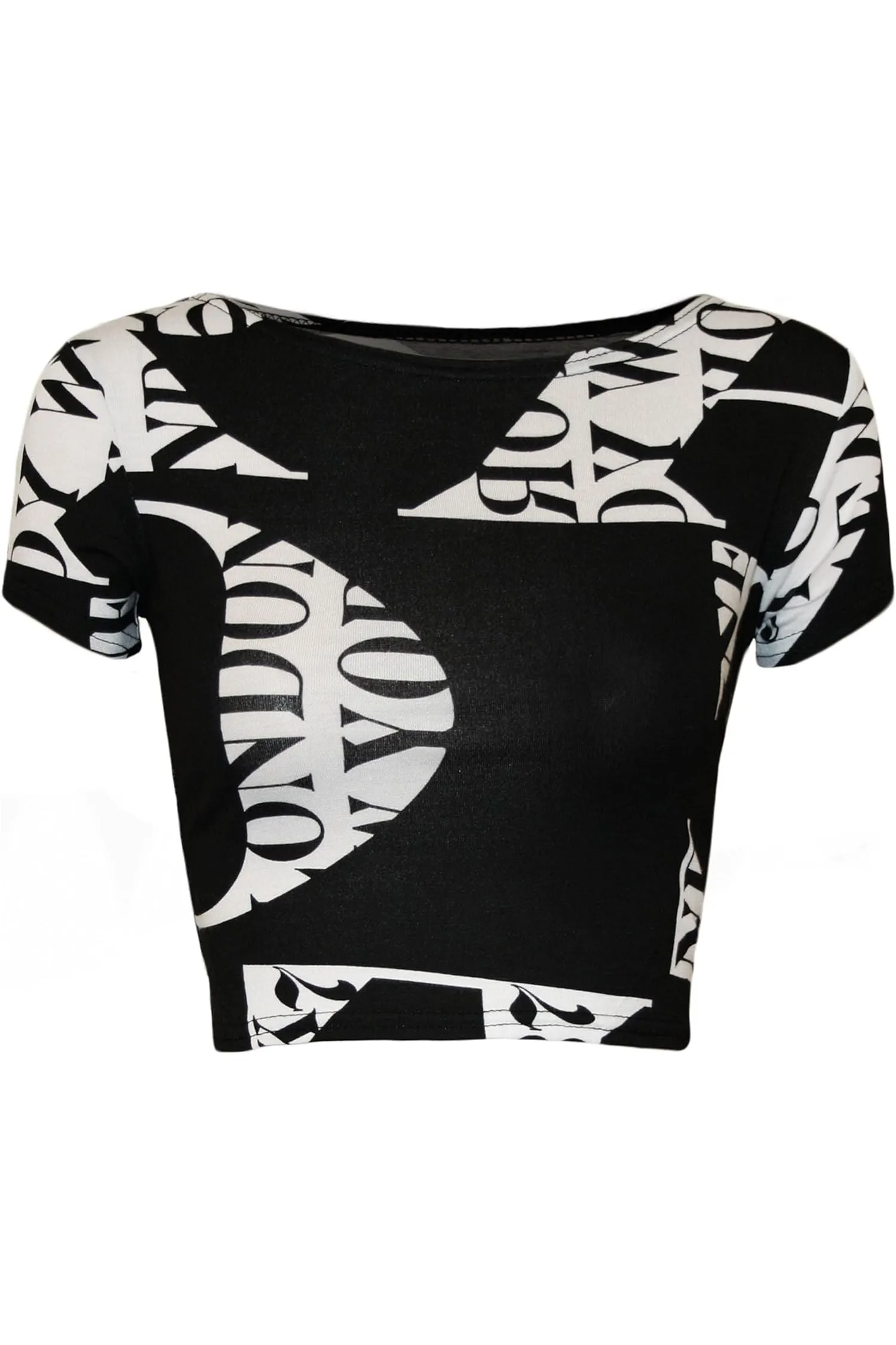 Printed Cap Sleeve Crop Tops