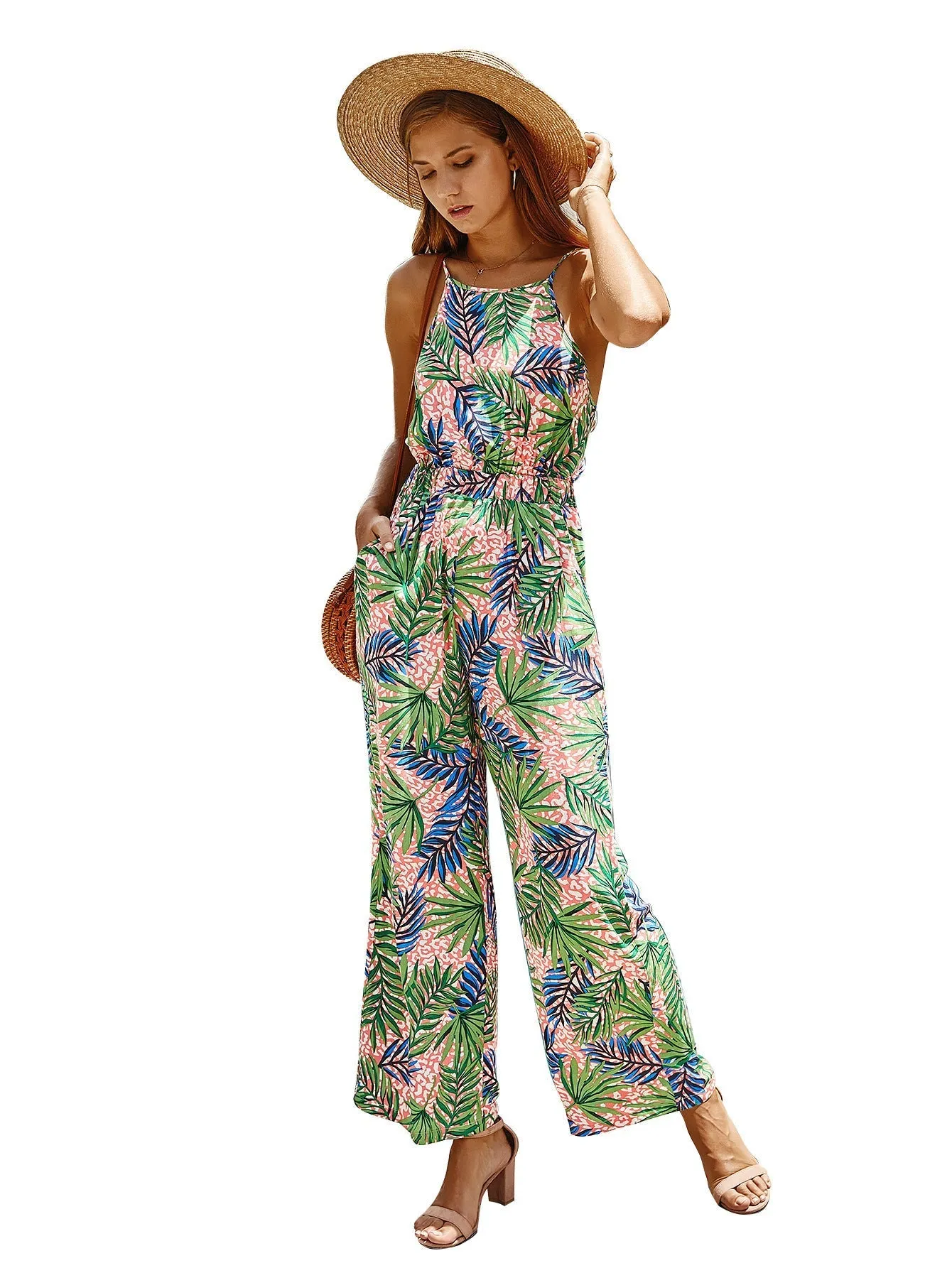 Printed Halter Jumpsuit