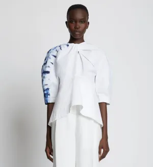 Proenza Schouler Tie Dye Poplin Puff Sleeve Top