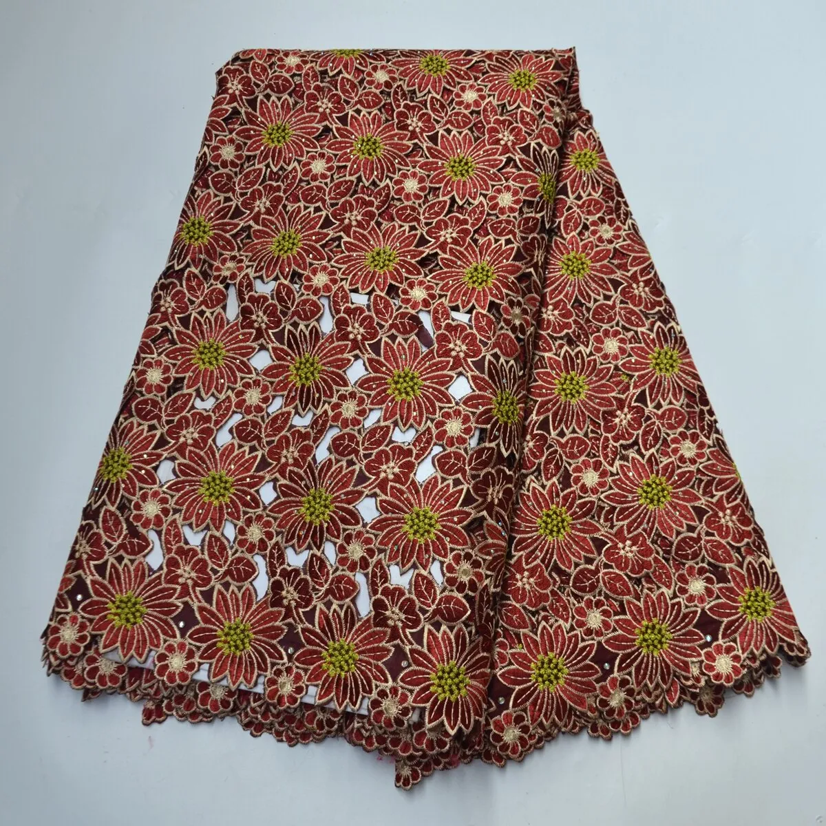 Purple High quality wedding lace handcut African swiss fabric lace with stones 5 Yards African embroidery Swiss Voile Lace 88172