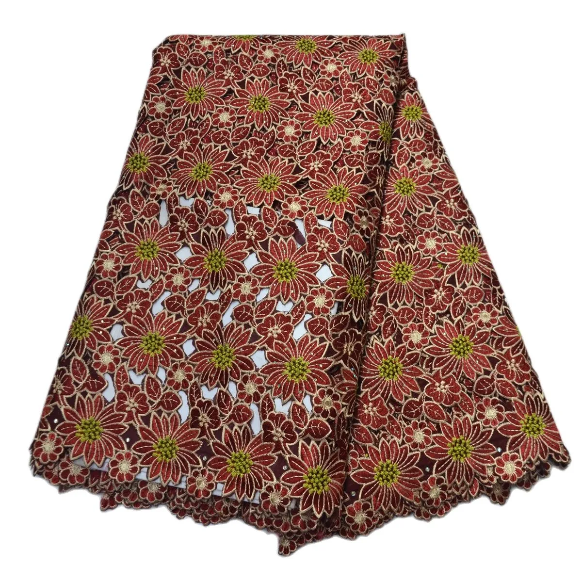 Purple High quality wedding lace handcut African swiss fabric lace with stones 5 Yards African embroidery Swiss Voile Lace 88172