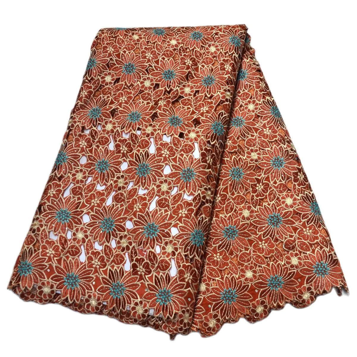 Purple High quality wedding lace handcut African swiss fabric lace with stones 5 Yards African embroidery Swiss Voile Lace 88172