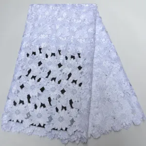 Purple High quality wedding lace handcut African swiss fabric lace with stones 5 Yards African embroidery Swiss Voile Lace 88172