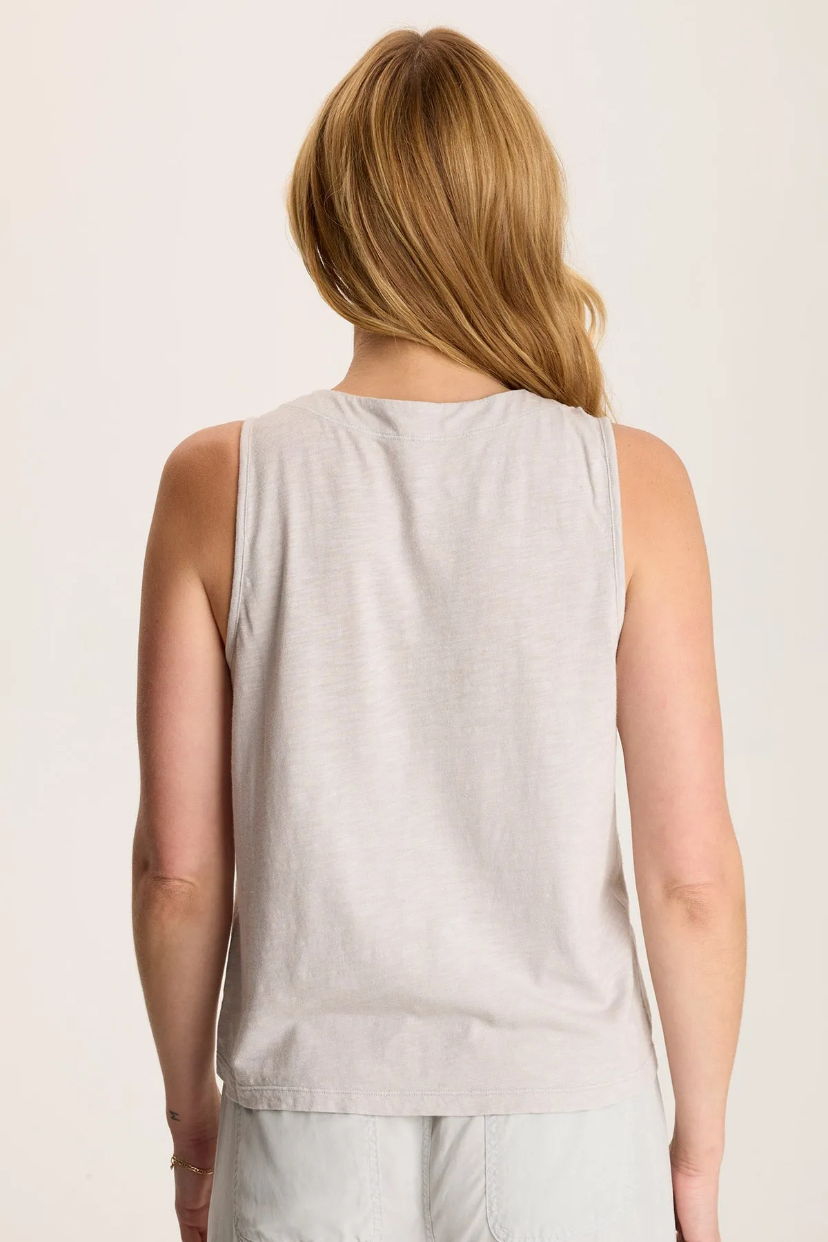 Quan Twill Embroidered Tank