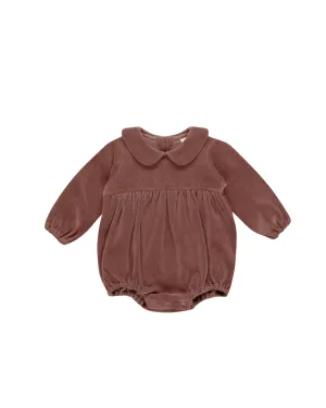 Quincy Mae Peter Pan Romper || Cranberry