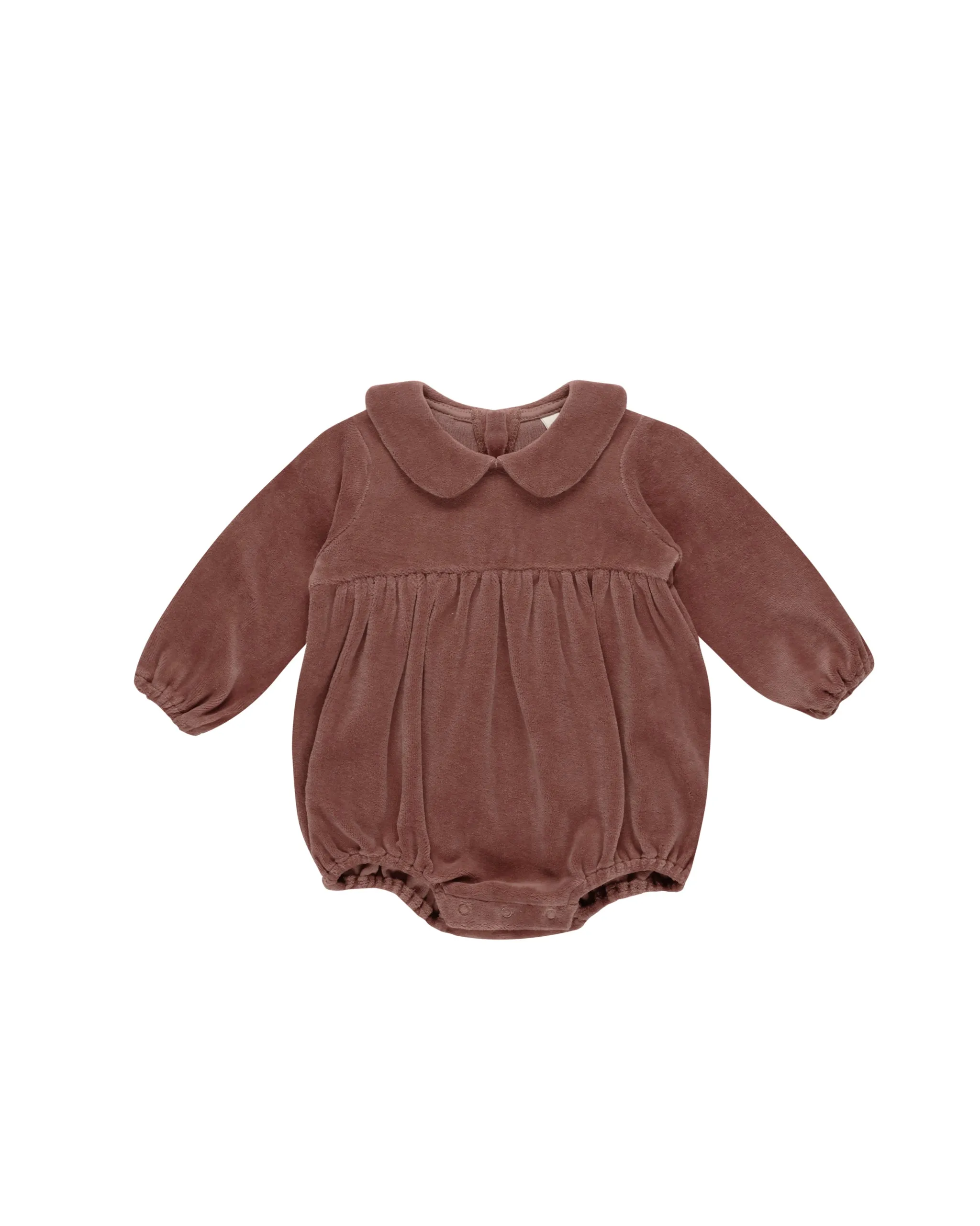 Quincy Mae Peter Pan Romper || Cranberry
