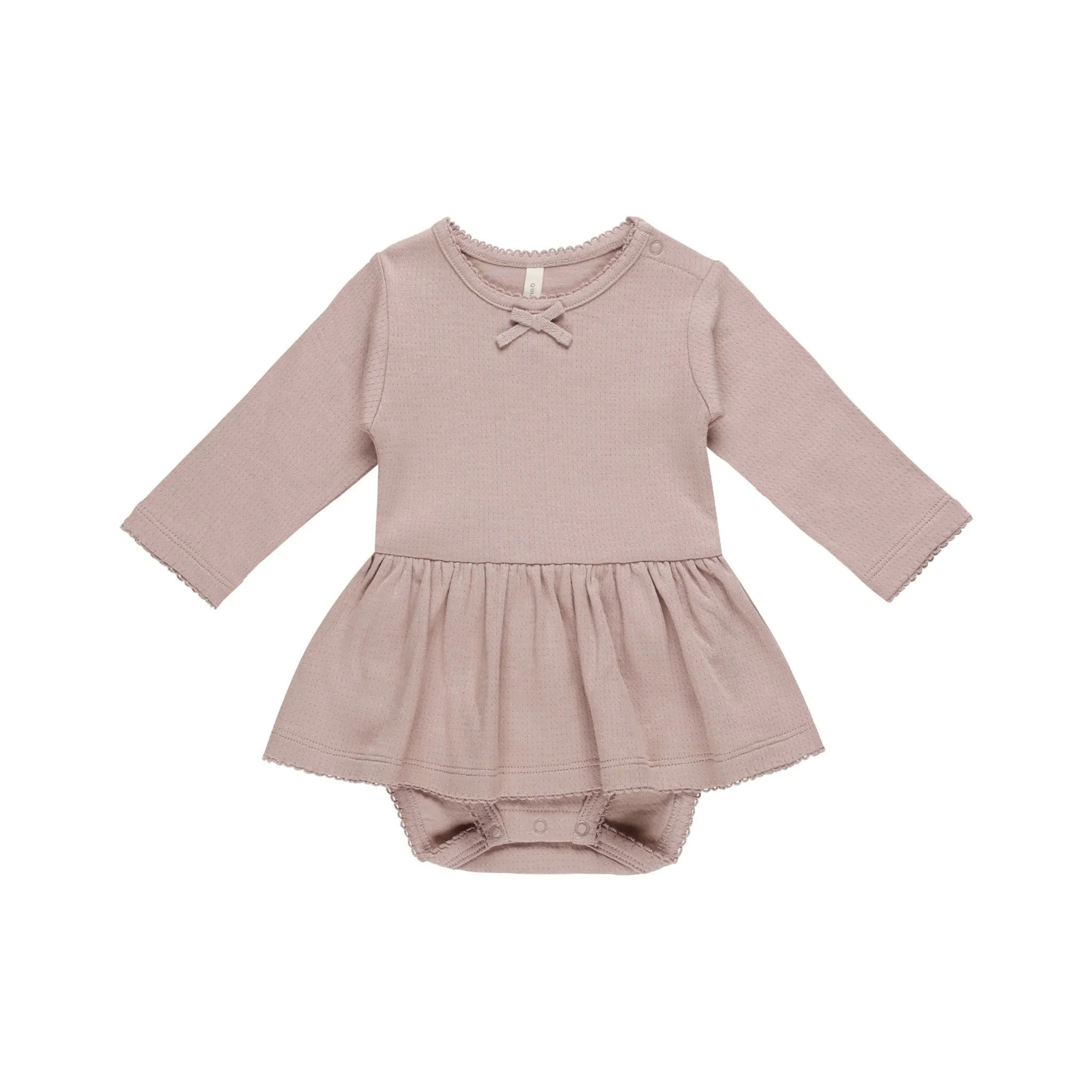 Quincy Mae Pointelle Skirted Bodysuit - Mauve