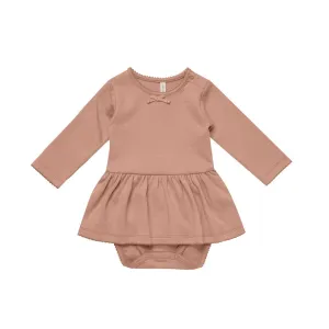 Quincy Mae Pointelle Skirted Bodysuit - Rose