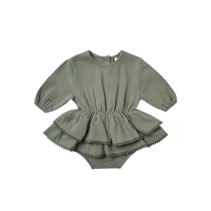 Quincy Mae Rosie Romper - Basil