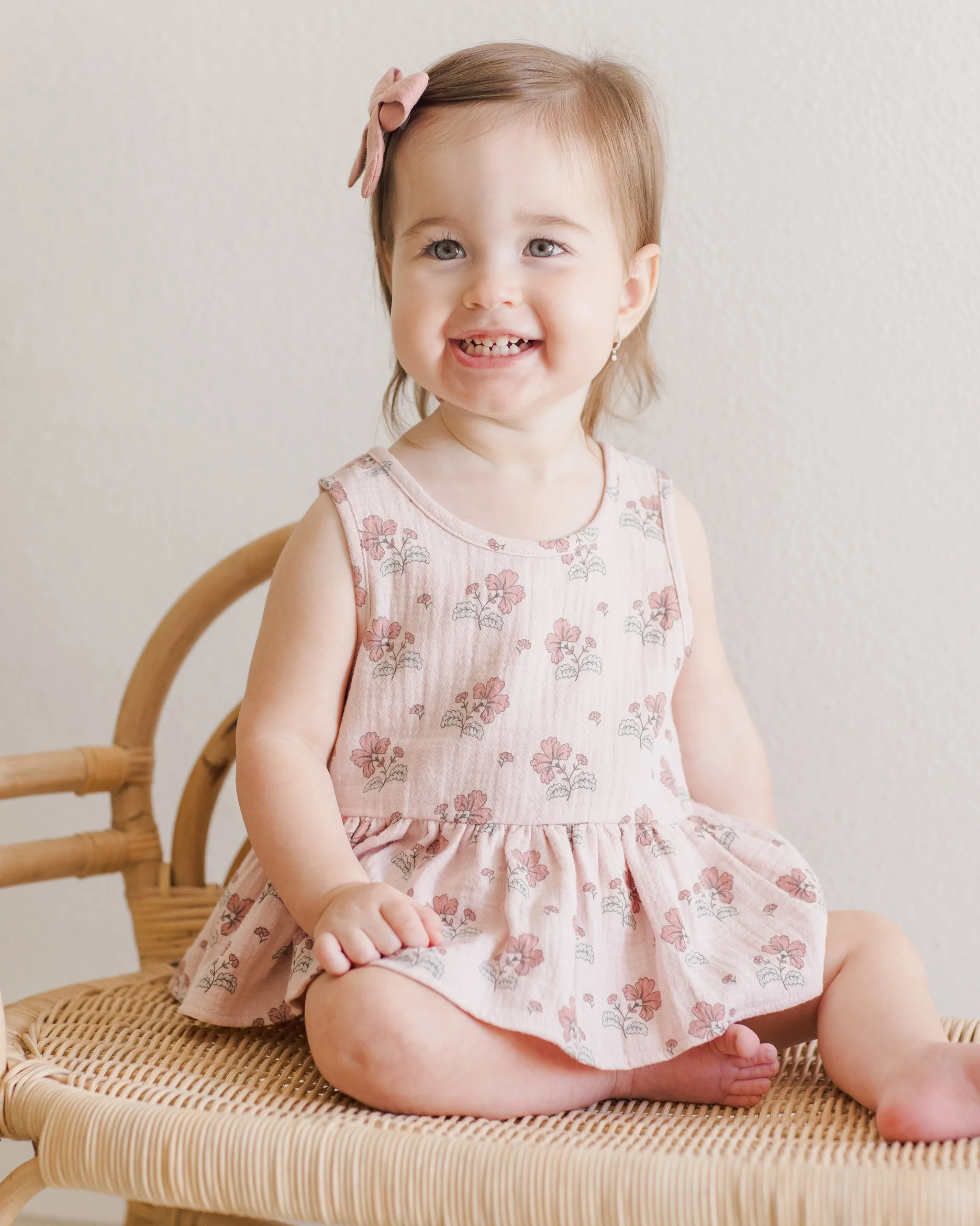 Quincy Mae Sleeveless Peplum Set - Vintage Floral
