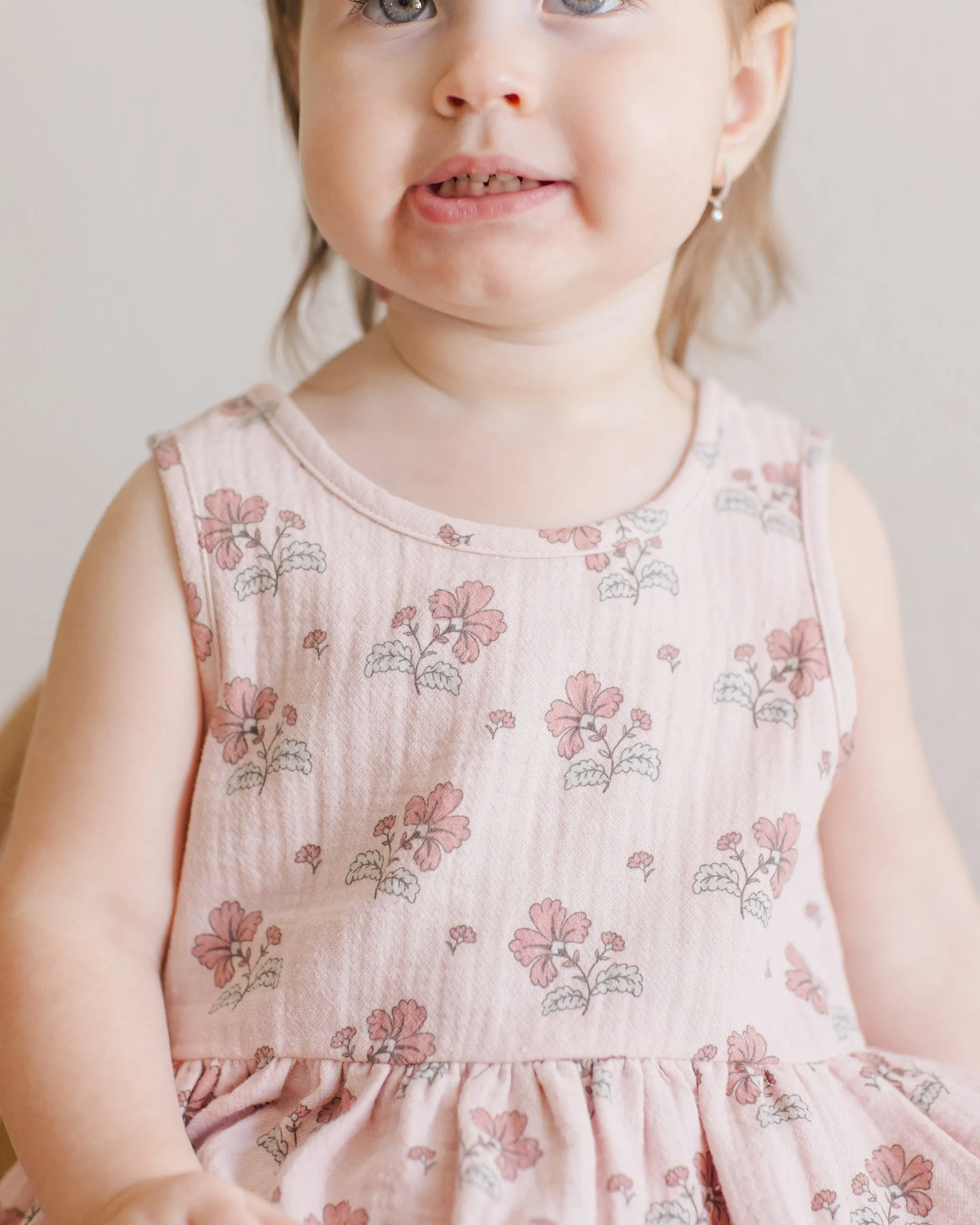 Quincy Mae Sleeveless Peplum Set - Vintage Floral