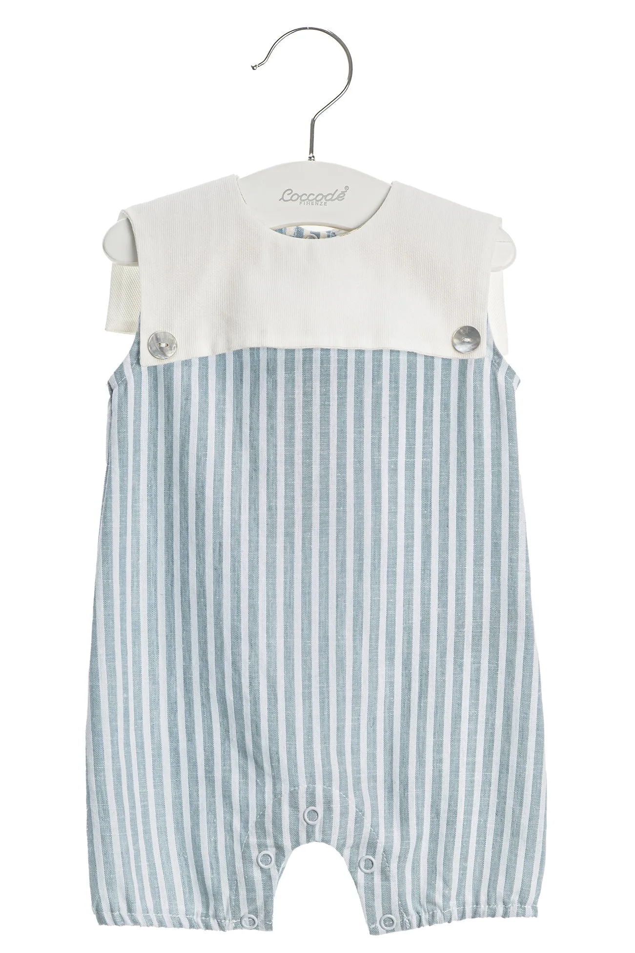 "Bernard" Linen Stripe Sailor Romper