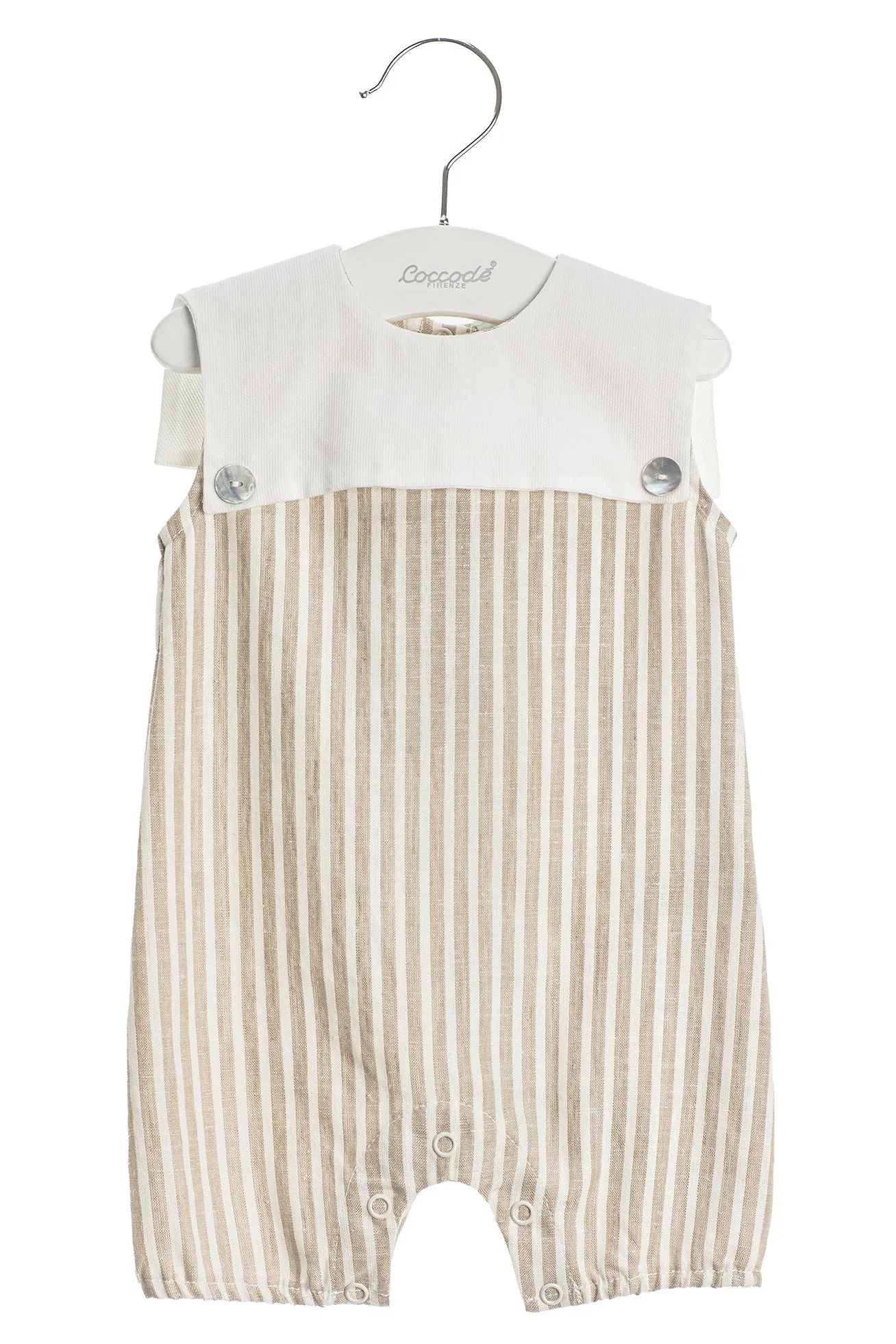 "Bernard" Linen Stripe Sailor Romper