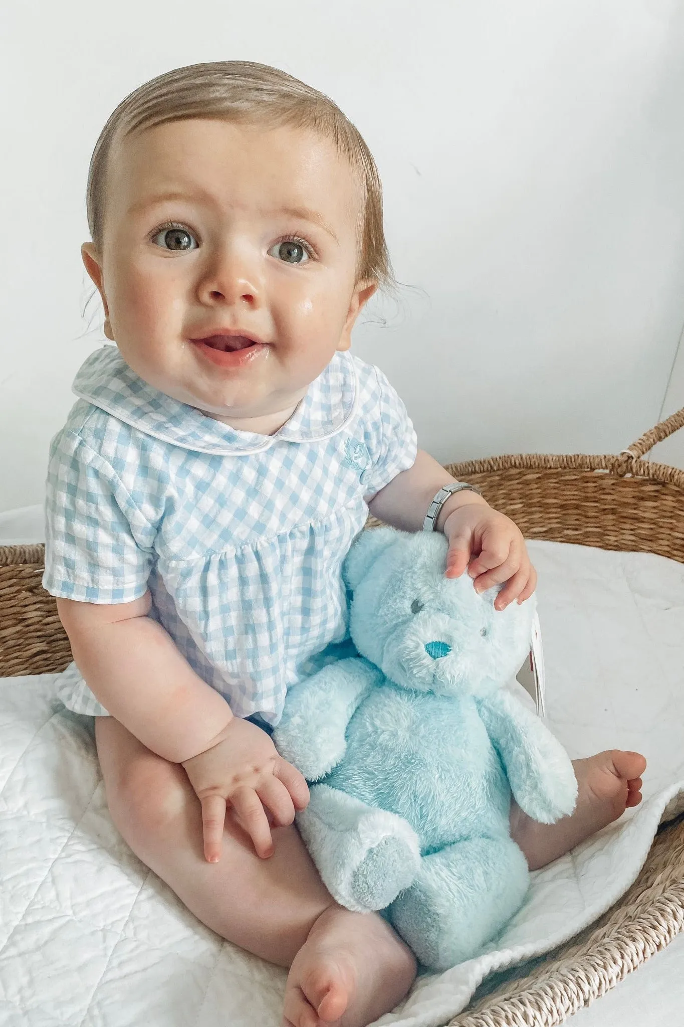 "Blake" Blue Gingham Romper