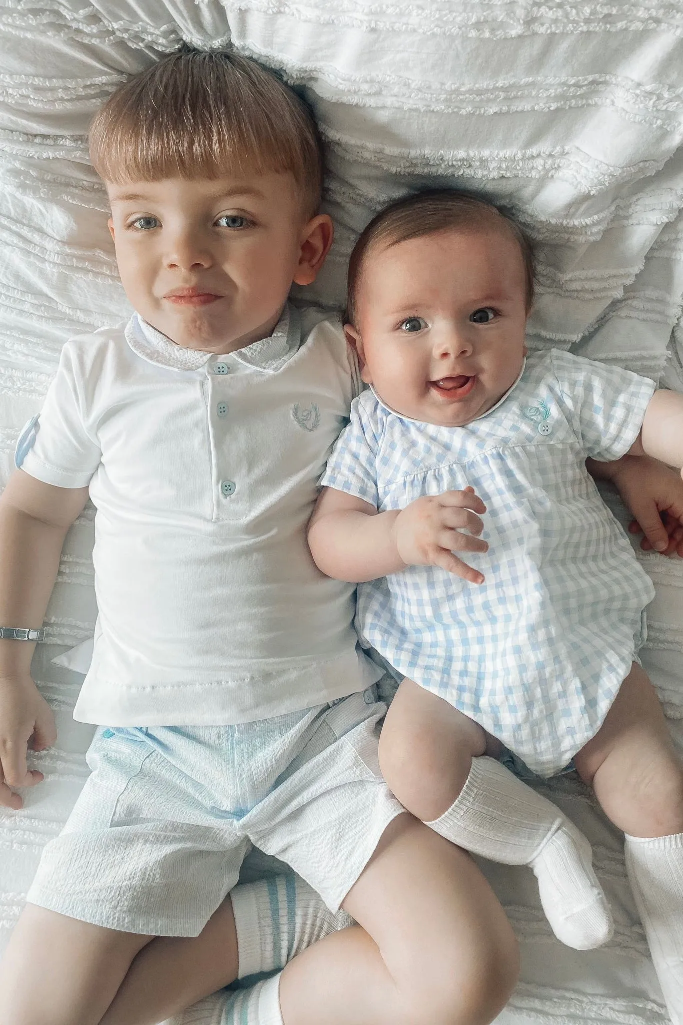 "Blake" Blue Gingham Romper
