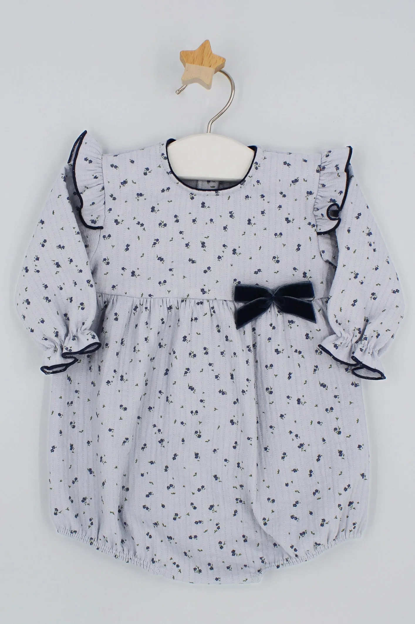"Clara" Powder Blue Floral Romper