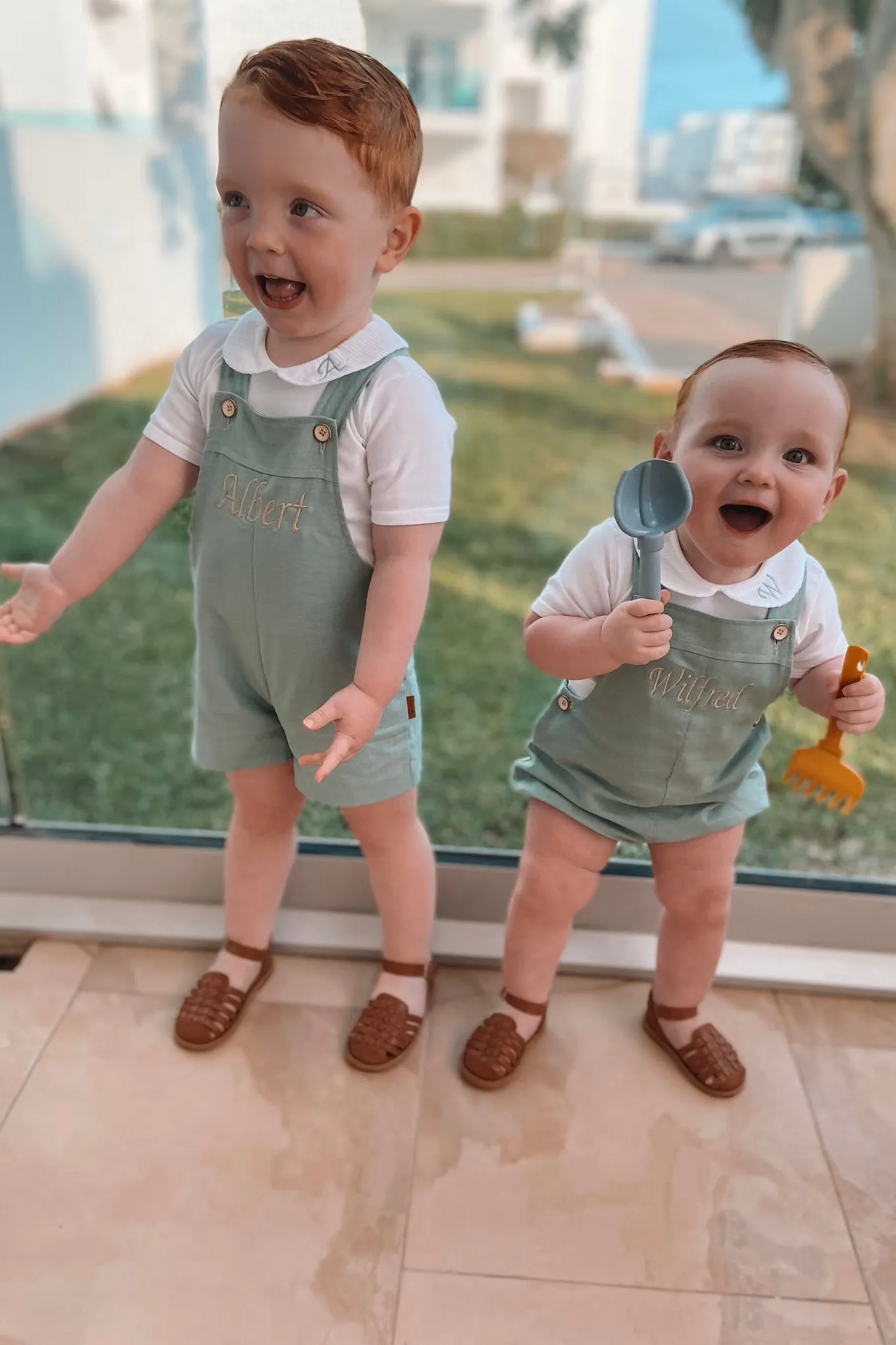 "Daniel" Linen Dungaree Romper