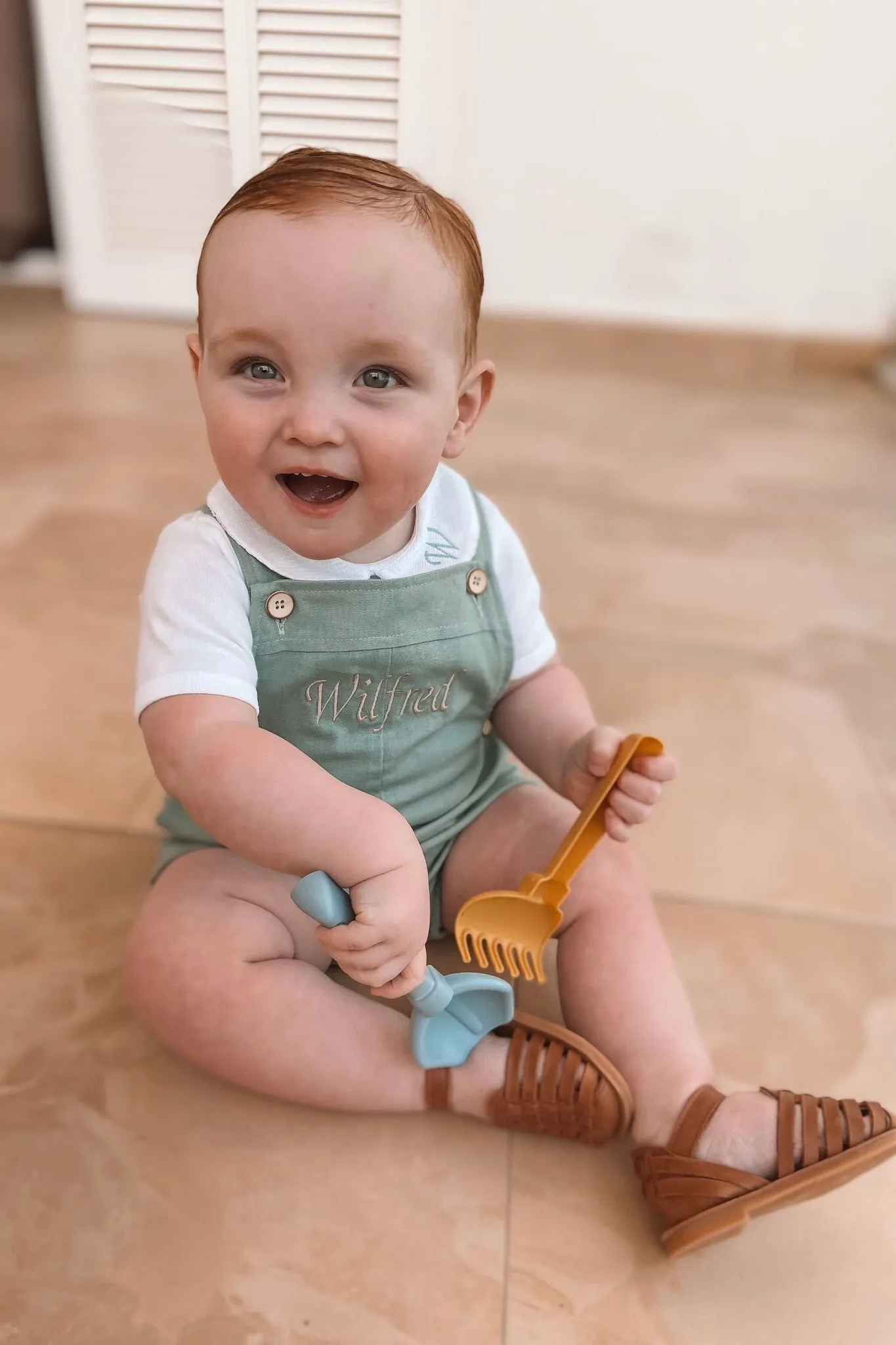 "Daniel" Linen Dungaree Romper