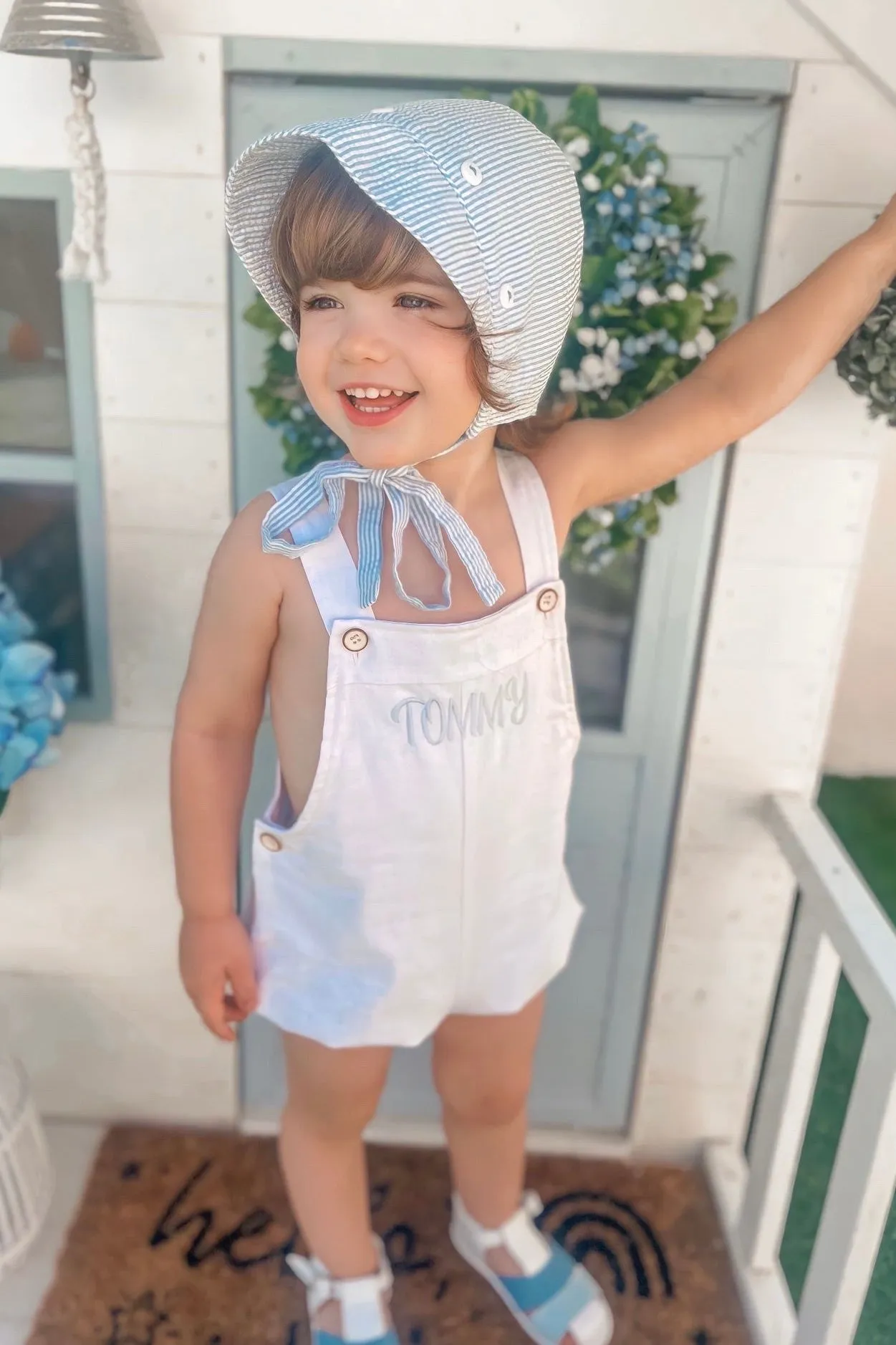 "Daniel" Linen Dungaree Romper