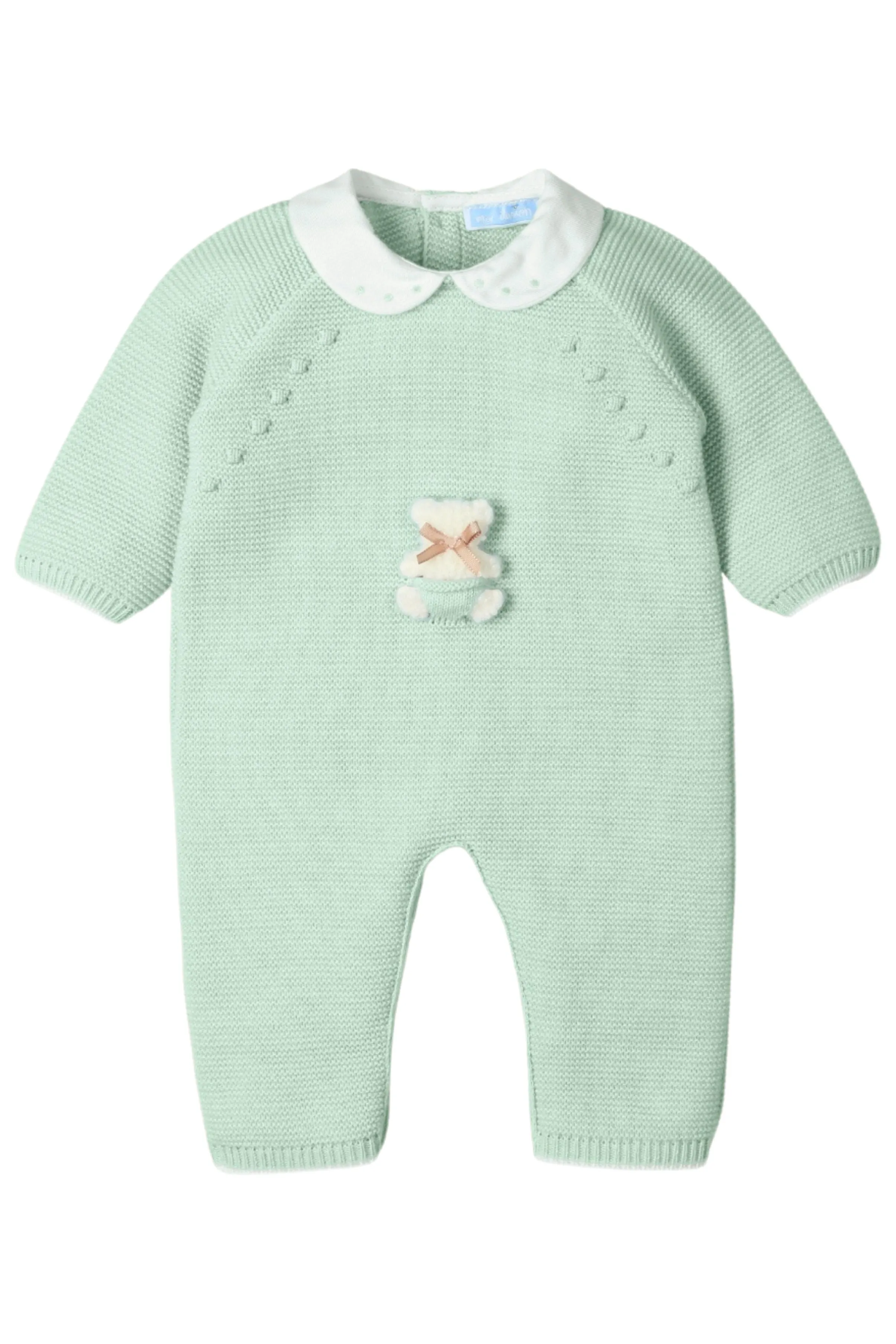 "Darby" Pistachio Knit Teddy Romper