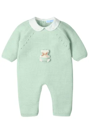 "Darby" Pistachio Knit Teddy Romper