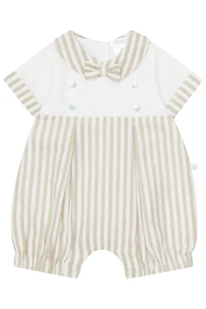 "Elijah" Beige Stripe Romper