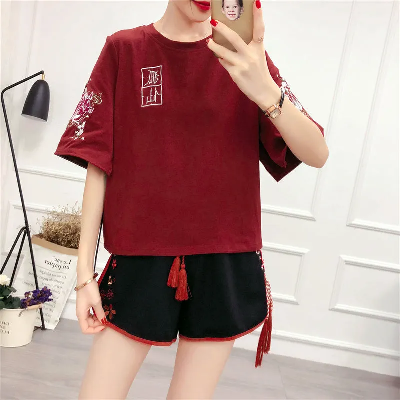 "EMBROIDERED FOX FAIRY" SHIRT S031401
