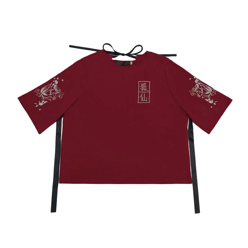 "EMBROIDERED FOX FAIRY" SHIRT S031401