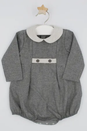 "Felix" Grey Houndstooth Romper