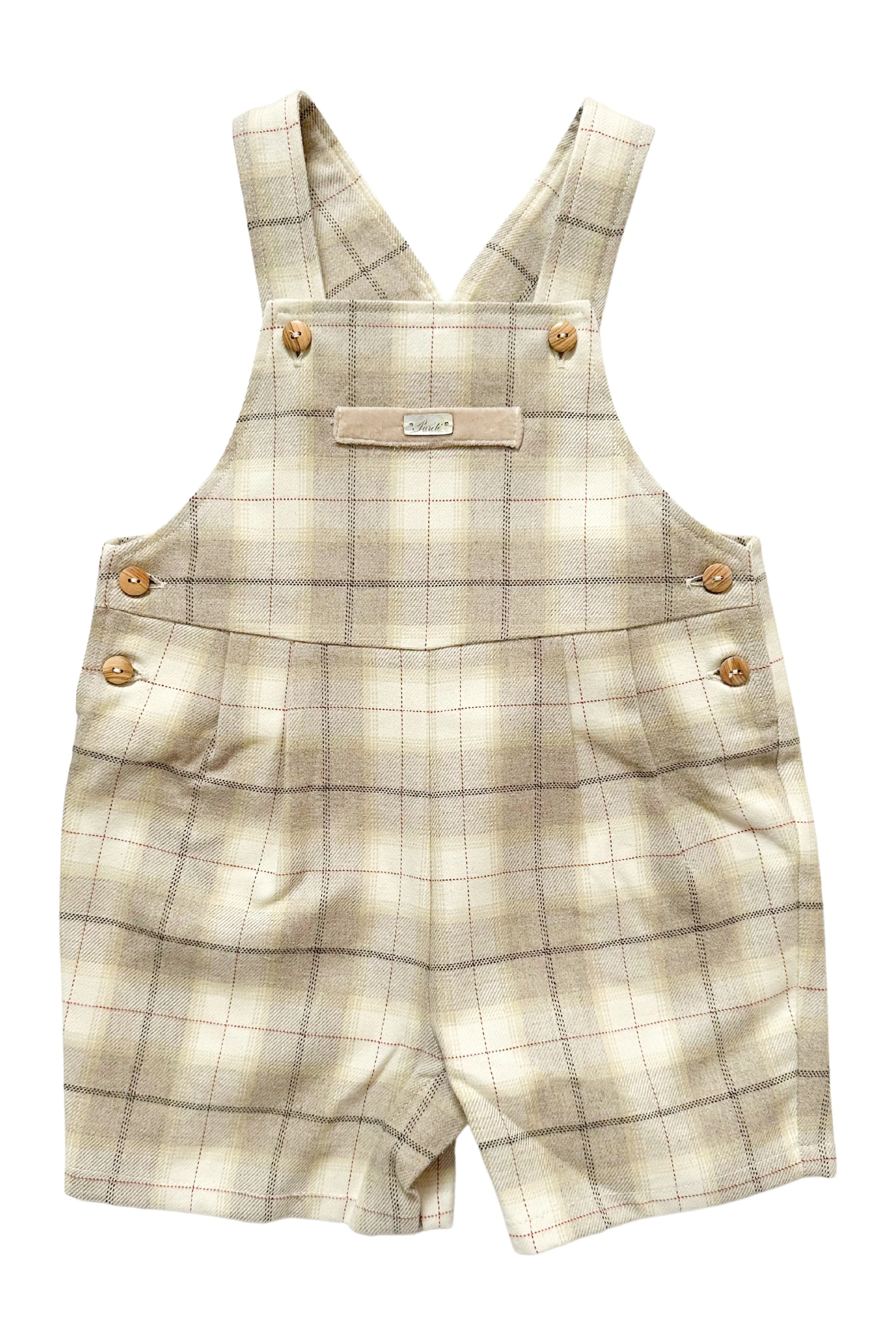 "Frederick" Stone Tartan Dungarees