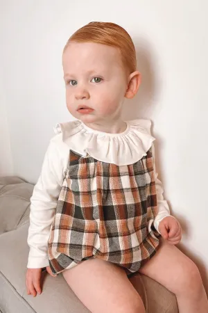 "Holden" Rust Tartan Romper