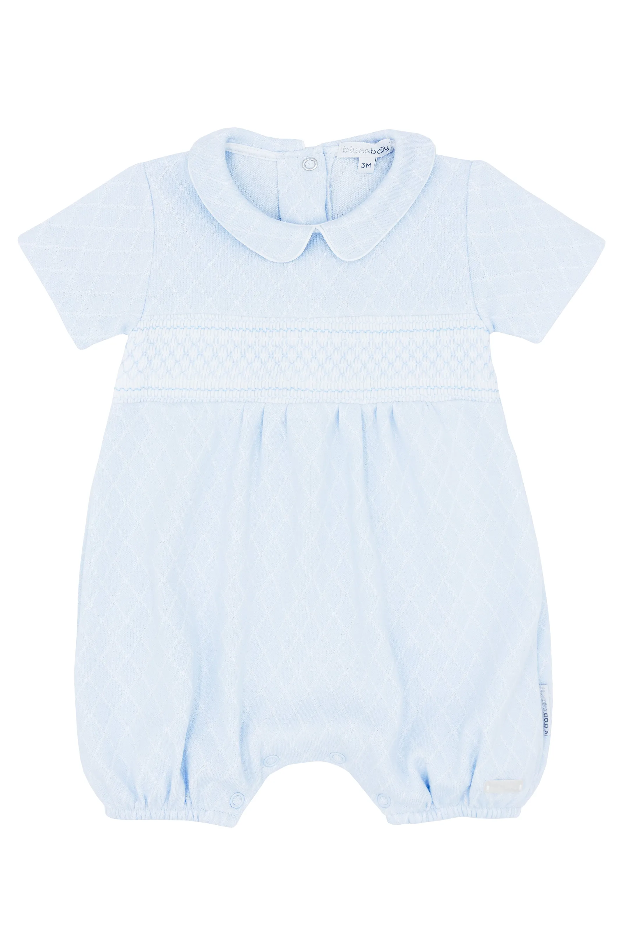 "Luca" Blue Smocked Romper