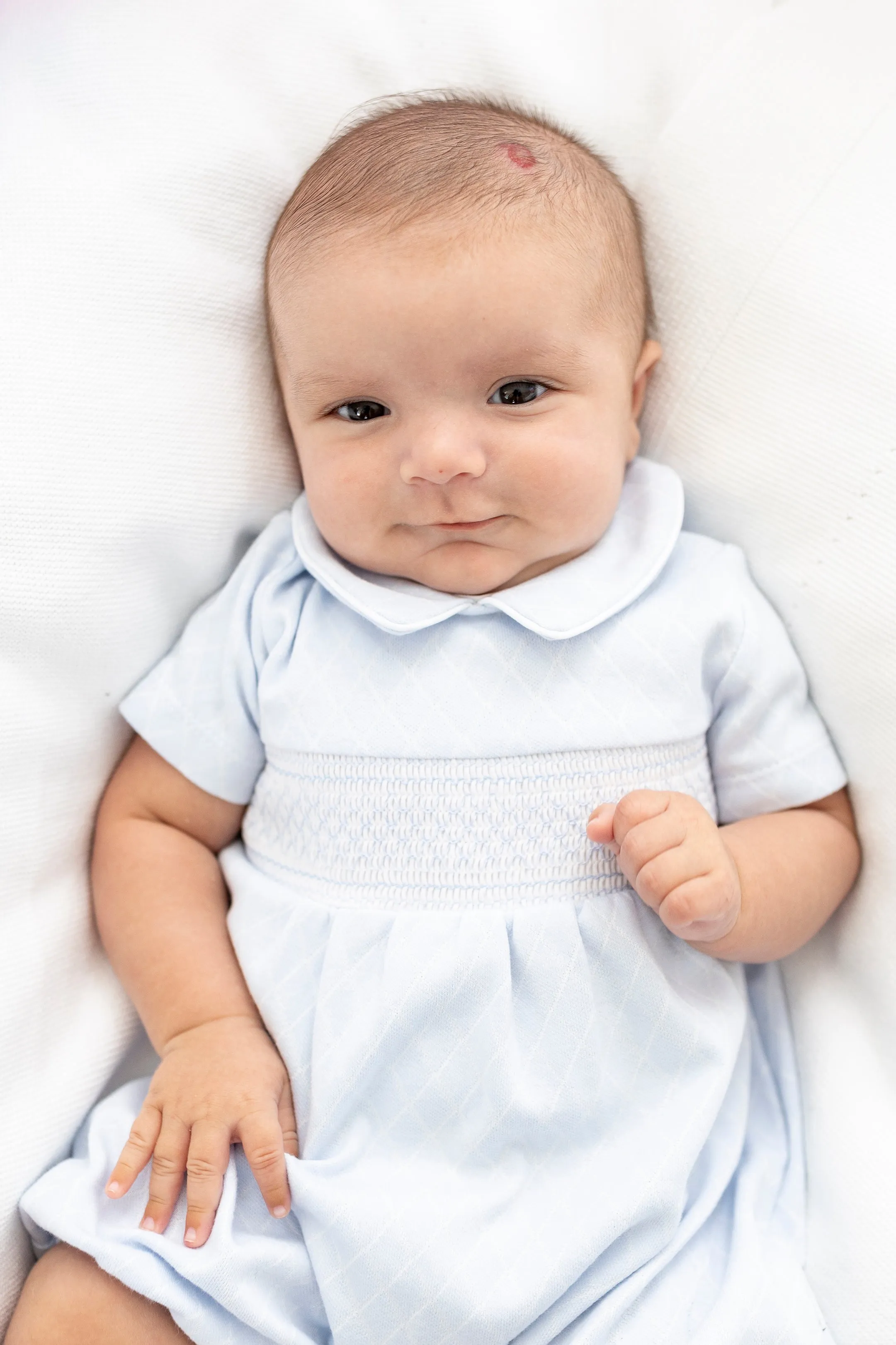 "Luca" Blue Smocked Romper