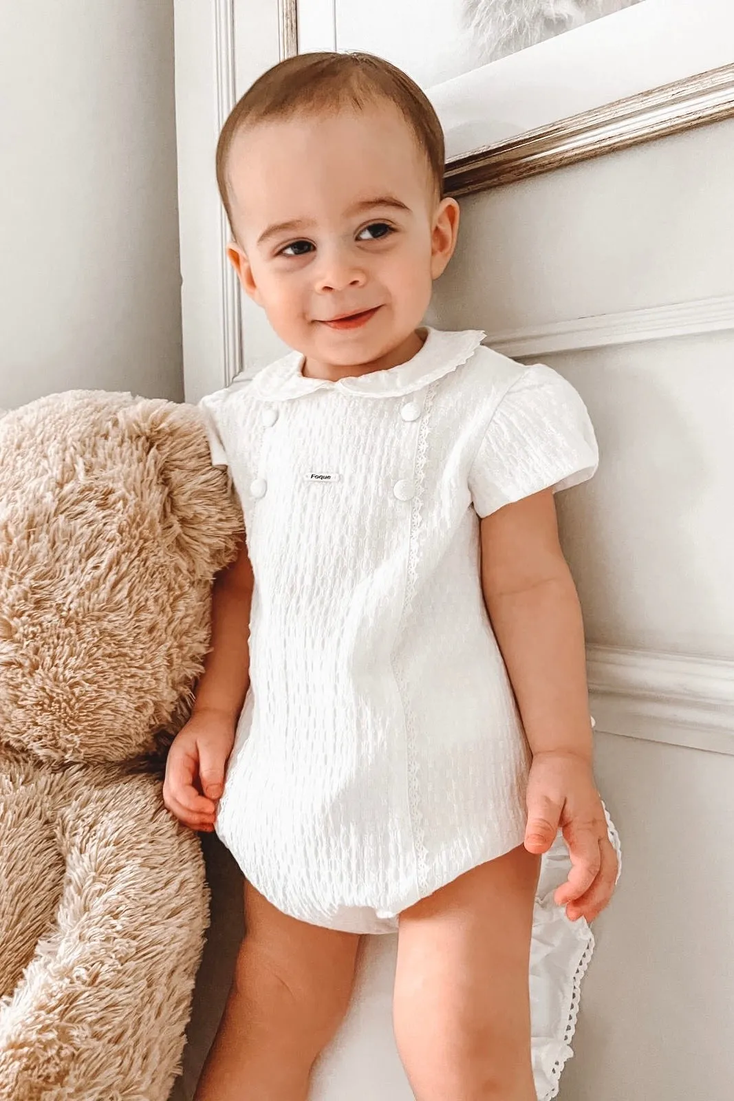 "Lux" Ivory Cotton Romper
