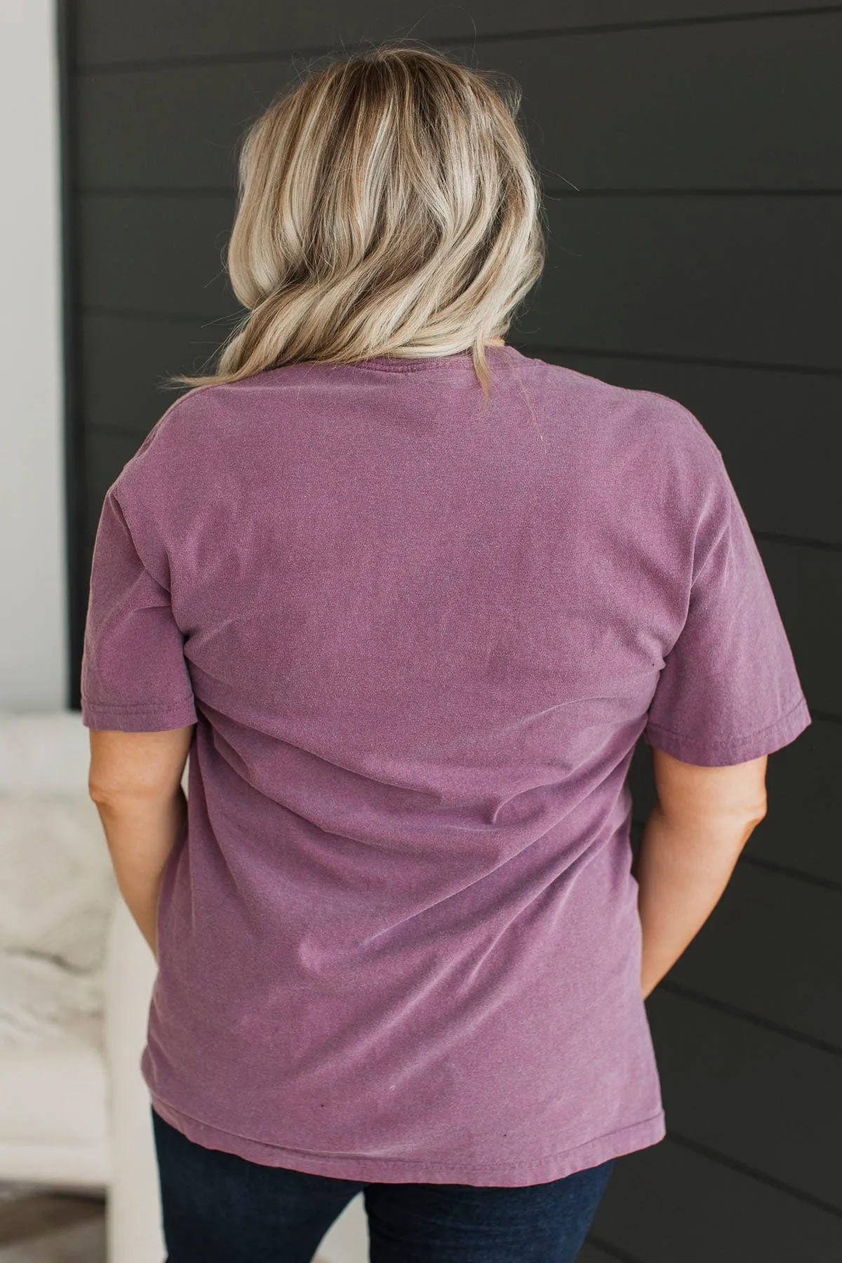 "Mama" Embroidered Tee- Plum