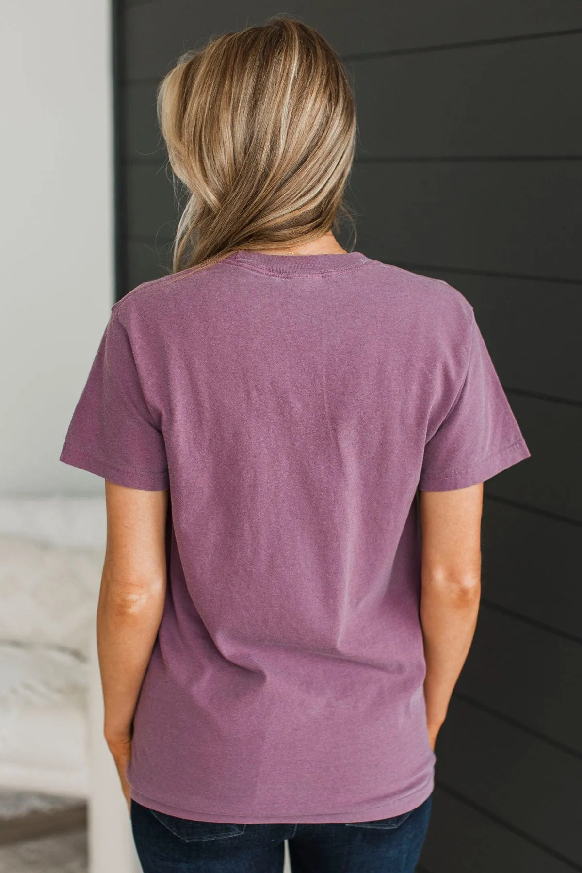 "Mama" Embroidered Tee- Plum