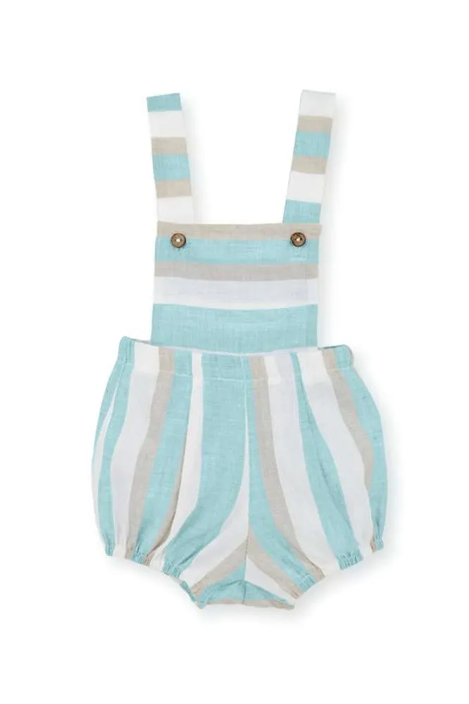"Otis" Striped Linen Dungaree Romper