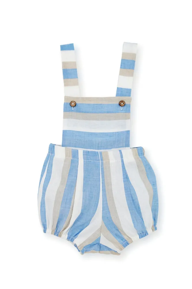 "Otis" Striped Linen Dungaree Romper